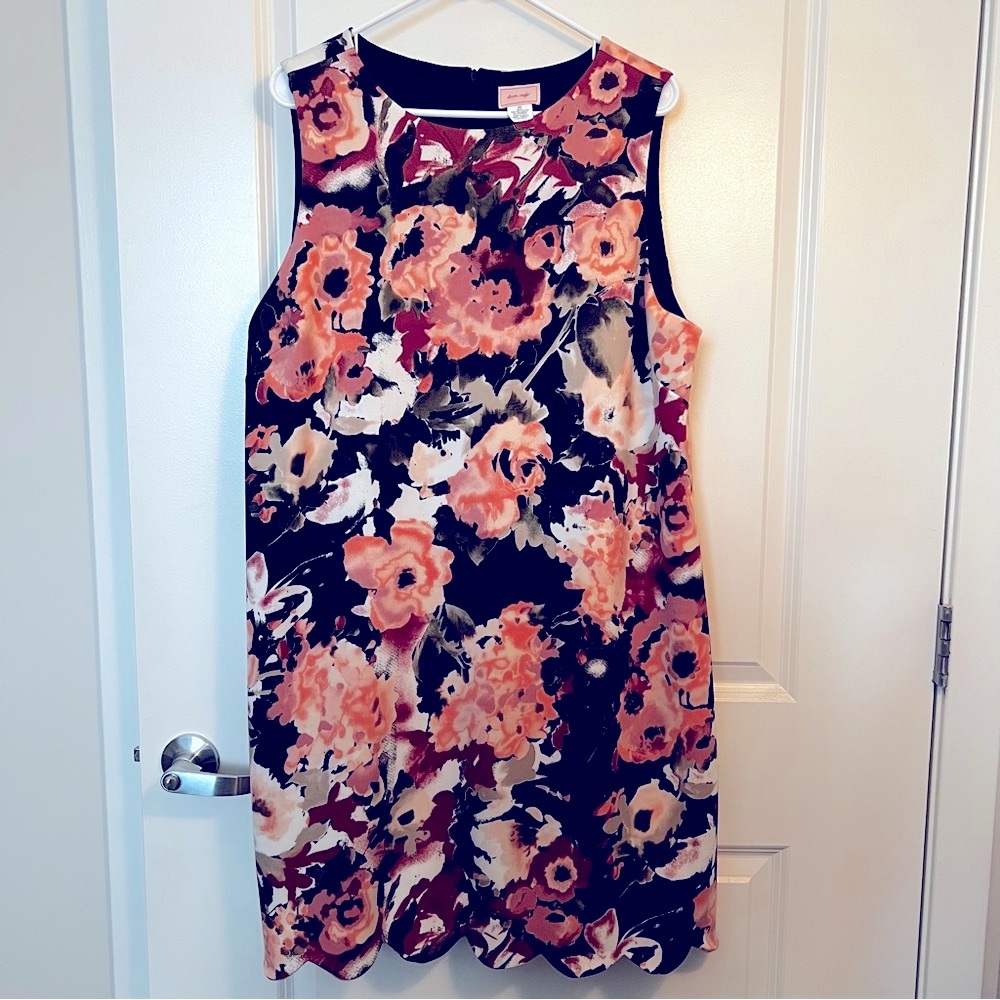 Love Ady 2X Plus Size Floral Shift Dress